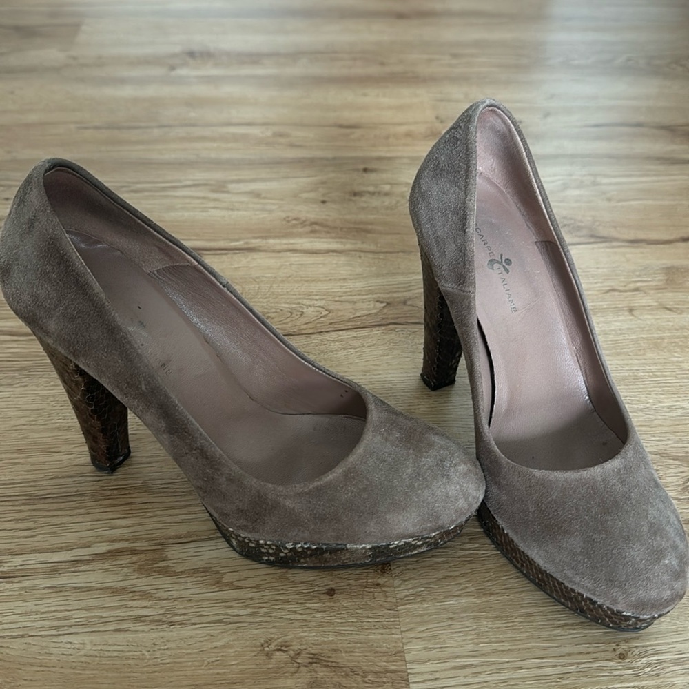 Italian suede high heels